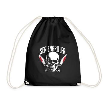 Skull Seriengriller mit gekreuzten Grillmessern - Turnbeutel - Schwarz - Vorne