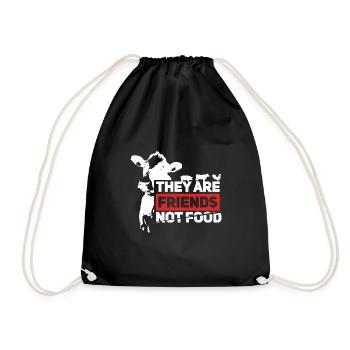 vegetarian - Drawstring Bag - black - Front
