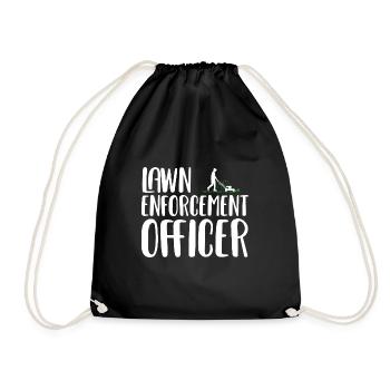 Lawn Mowing Lawn Mower Gardener - Drawstring Bag - black - Front