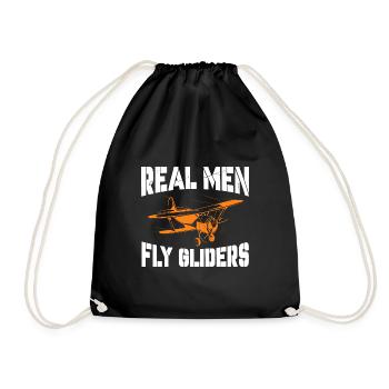 Real Men fly gliders - Turnbeutel - Schwarz - Vorne