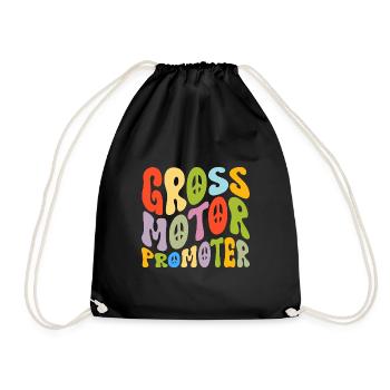Gross motor promoter Design for a Gross motor - Drawstring Bag - black - Front