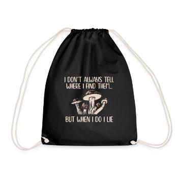Mushroomer - Drawstring Bag - black - Front