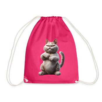 Bad Cat | Freche Katze - Turnbeutel - Fuchsia - Vorne