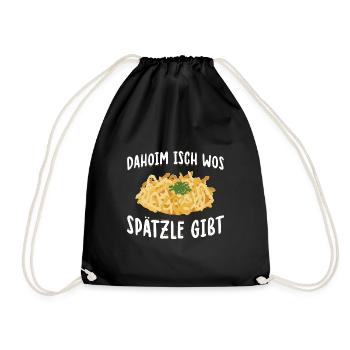 Schwäbische Geschenkideen für Schwaben | Spätzle - Turnbeutel - Schwarz - Vorne