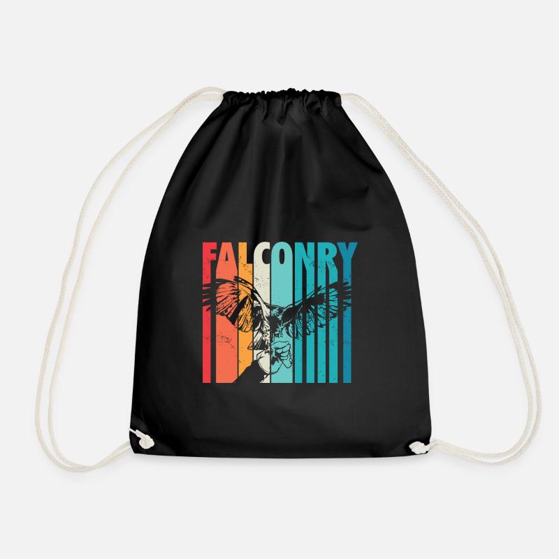 Falconry - Drawstring Bag - black