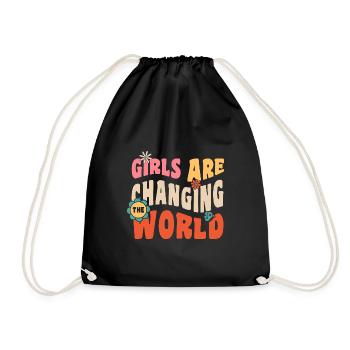 Girls are changing the world Women Girls Power - Drawstring Bag - black - Front