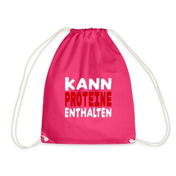 Kann Proteine enthalten - Turnbeutel - Fuchsia - Vorne