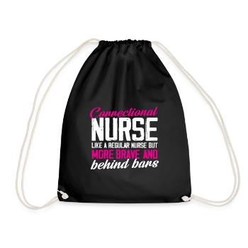correctional nurse more brave Design for a prison - Turnbeutel - Schwarz - Vorne