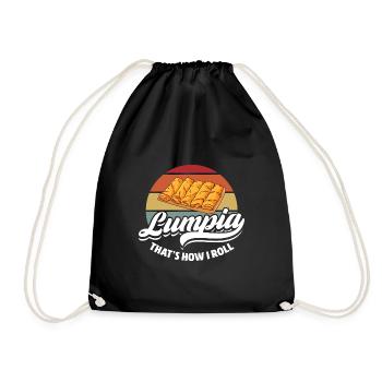 lumpia thats how I roll Design for a lumpia lover - Drawstring Bag - black - Front