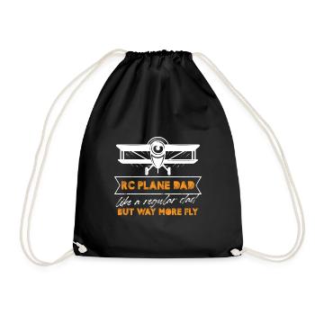 rc plane dad like regular dad but more fly Design - Drawstring Bag - black - Front