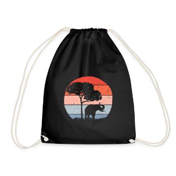 Elephant Wildlife - Turnbeutel - Schwarz - Vorne