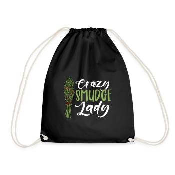 Crazy Smudge Lady Native American Smudging Ritual - Drawstring Bag - black - Front