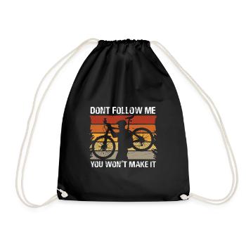 Bold Cyclist Silhouette Design - Turnbeutel - Schwarz - Vorne