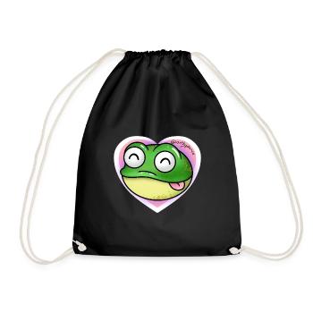 Frosch - Turnbeutel - Schwarz - Vorne