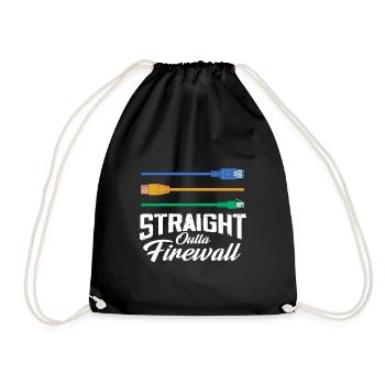 Straight Outta Firewall System Network - Turnbeutel - Schwarz - Vorne