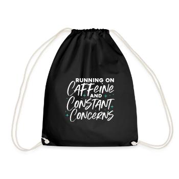 fonctionnant à la caféine et aux préoccupations constantes Design - Sac de sport léger - noir - Devant