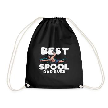 best spool dad ever Design for a swimming dad fan - Drawstring Bag - black - Front