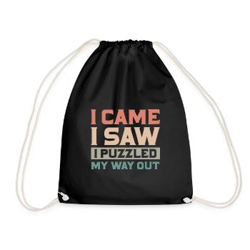 I Came I Saw I Puzzled My Way Out Escape Gaming - Turnbeutel - Schwarz - Vorne