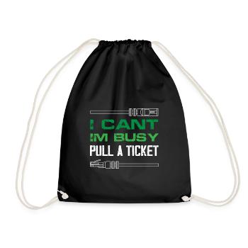 I cant Im busy pull a ticket Design for a network - Drawstring Bag - black - Front