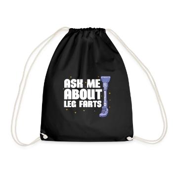 Ask me about Leg Farts | Prosthetic Leg - Turnbeutel - Schwarz - Vorne