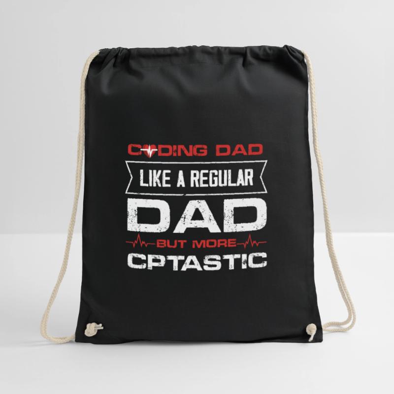 Coding Dad like a regular dad but CPTastic Drawstring Bag