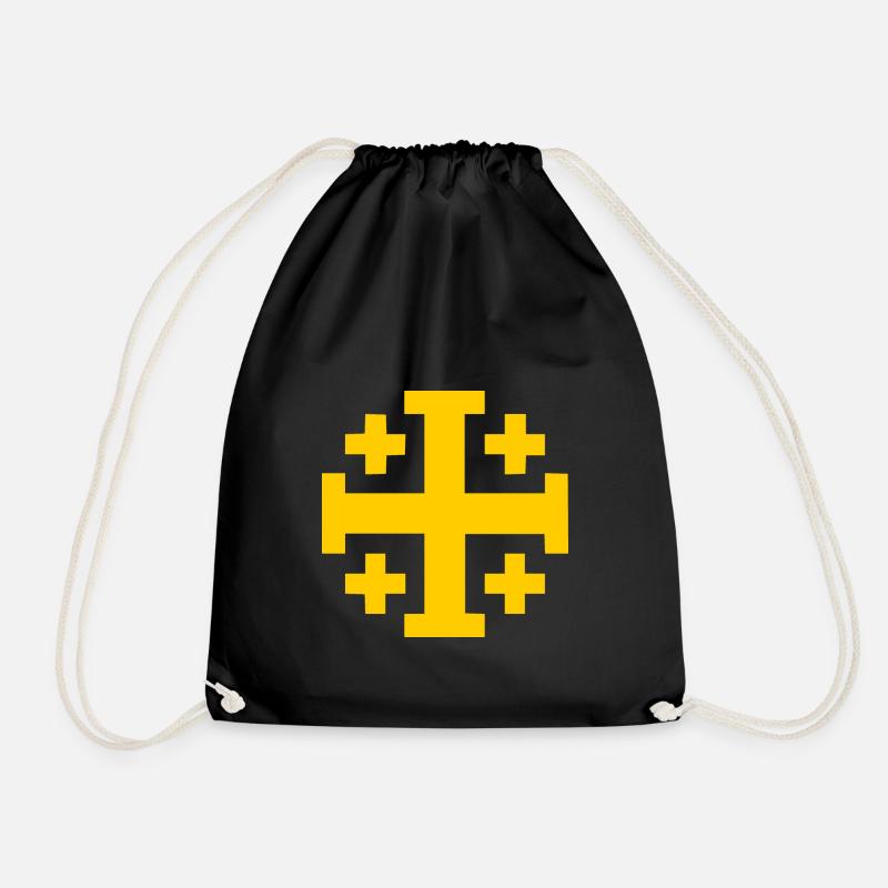 Jerusalem kreuz Jerusalemkreuz - Turnbeutel - Schwarz