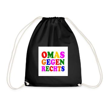 Omas gegen rechts - Turnbeutel - Schwarz - Vorne