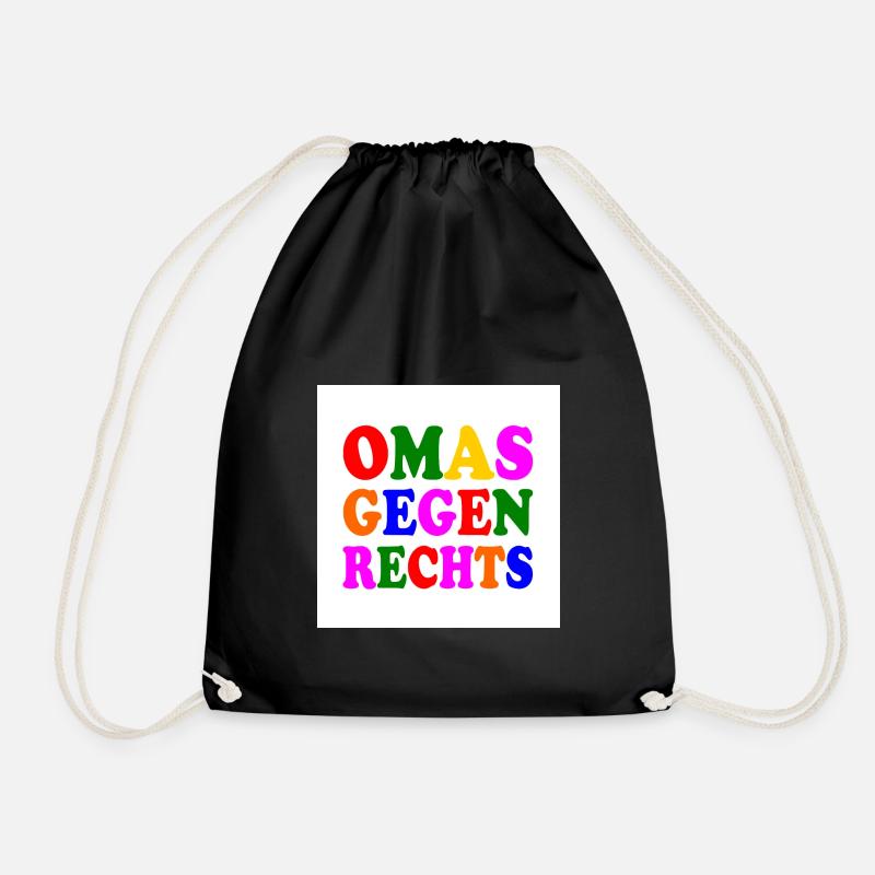 Omas gegen rechts - Turnbeutel - Schwarz