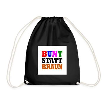 Bunt statt braun - Turnbeutel - Schwarz - Vorne