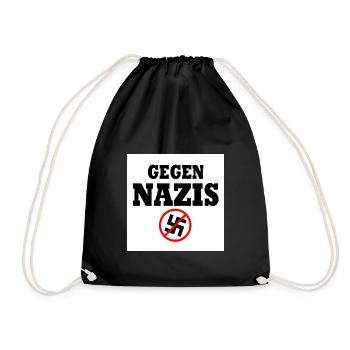 Gegen nazis - Turnbeutel - Schwarz - Vorne