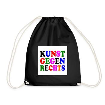 Kunst gegen rechts - Turnbeutel - Schwarz - Vorne