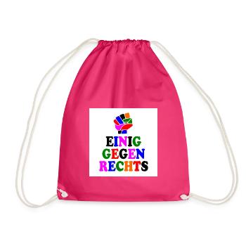 Einig gegen rechts - Turnbeutel - Fuchsia - Vorne