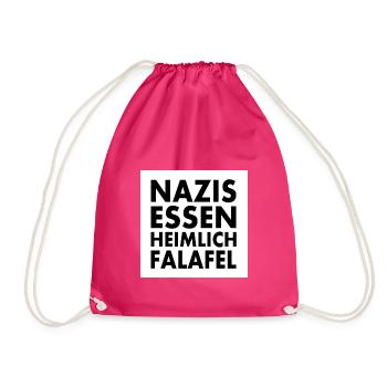 nazis essen heimlich falafel - Turnbeutel - Fuchsia - Vorne