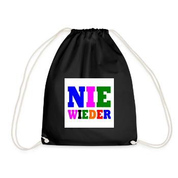 Nie wieder - Turnbeutel - Schwarz - Vorne