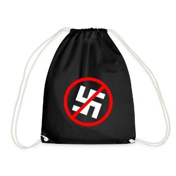 Contre le symbole de la croix gammée nazie - Sac de sport léger - noir - Devant