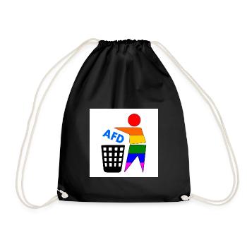 halte deine umwelt sauber - fck afd - Turnbeutel - Schwarz - Vorne