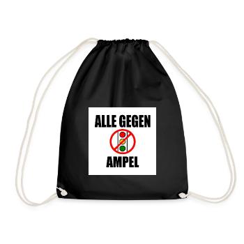 Alle gegen ampel - Turnbeutel - Schwarz - Vorne