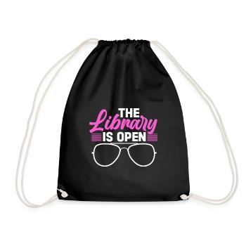 The library is open - Turnbeutel - Schwarz - Vorne