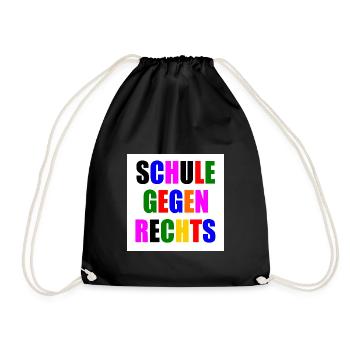 Schule gegen rechts - Turnbeutel - Schwarz - Vorne