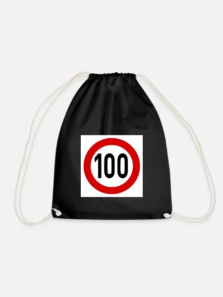 Tempolimit 100 - Turnbeutel - Schwarz