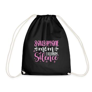 Sousaphone Mom I Destroy Silence Sousaphonist - Drawstring Bag - black - Front
