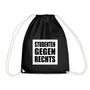 Studenten gegen rechts - Turnbeutel - Schwarz - Vorne