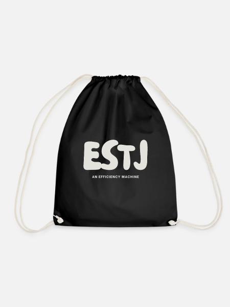 ESTJ MBTI Personality Type Extrovert - Drawstring Bag - black