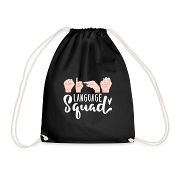 Language Squad Lip Reading American Sign Language - Turnbeutel - Schwarz - Vorne