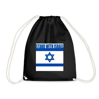 Stand with israel - Drawstring Bag - black - Front