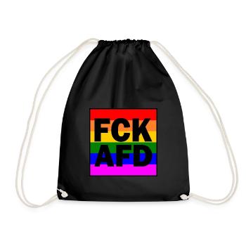 Fck afd - Drawstring Bag - black - Front
