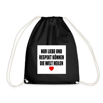 Only love and respect can heal the world - Drawstring Bag - black - Front