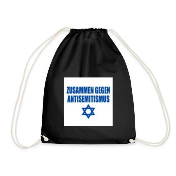 zusammen gegen antisemitismus - Turnbeutel - Schwarz - Vorne