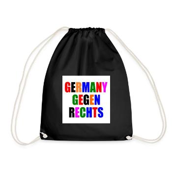 Germany gegen rechts - Turnbeutel - Schwarz - Vorne