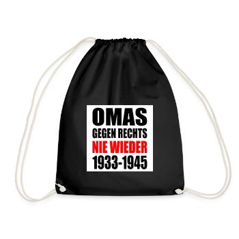 Omas gegen rechts - Turnbeutel - Schwarz - Vorne